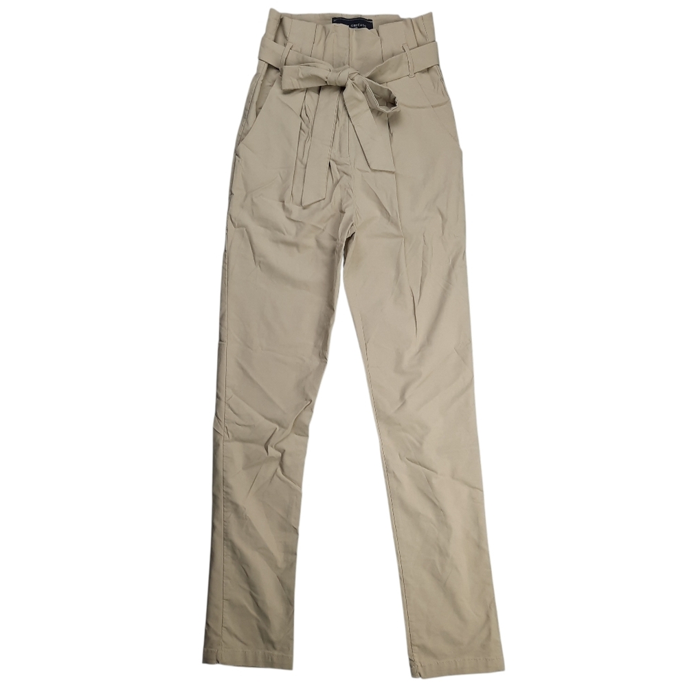 Akira Chicago Black Label Ultra High Rise Cigarette Pant Tan SZ M